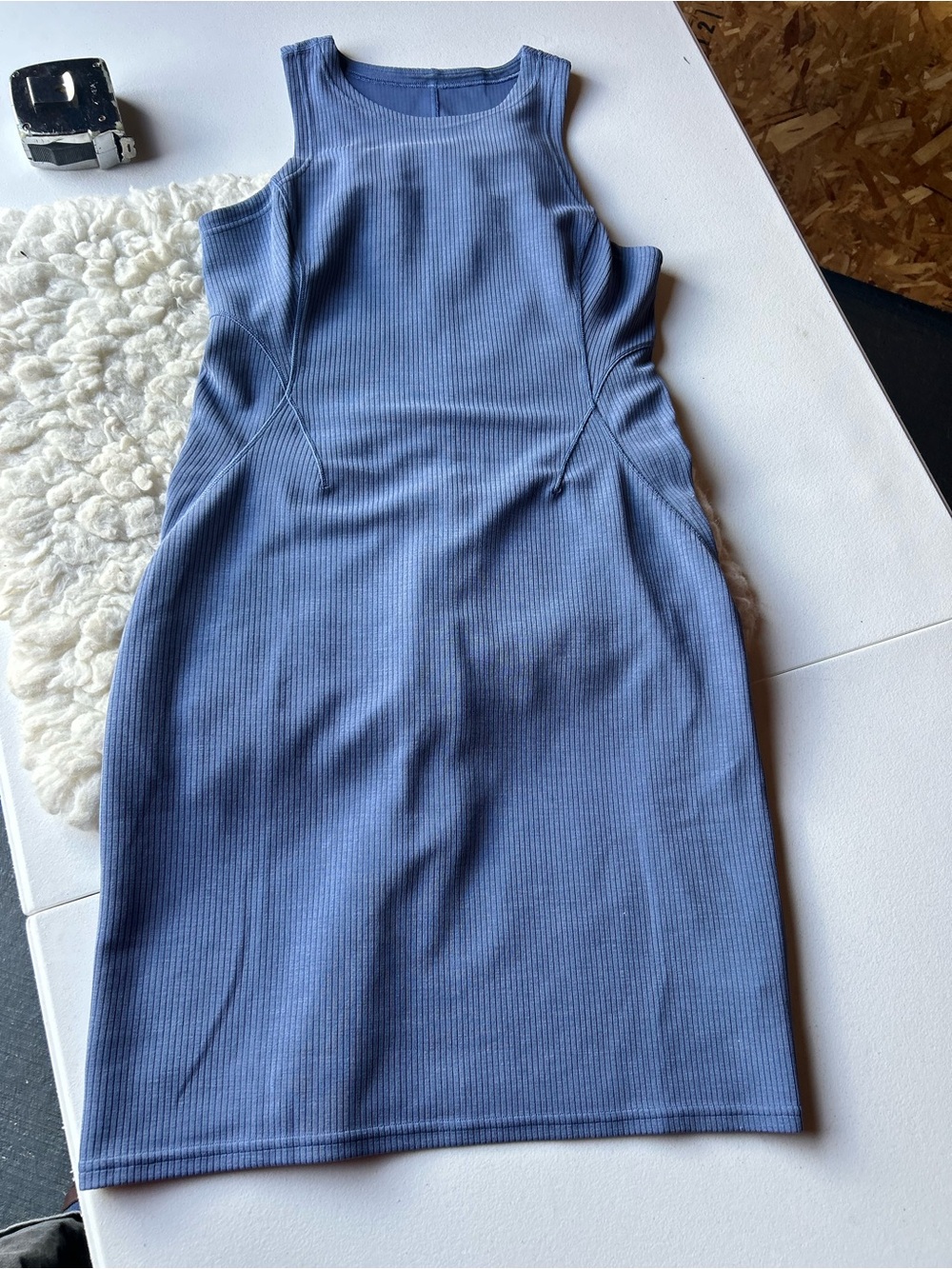 lululemon athletica Ribbed Sleeveless Midi Dress in Slate Blue